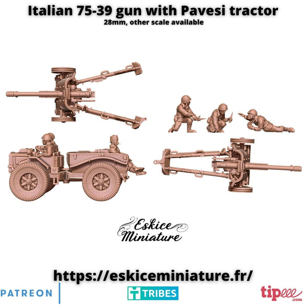 Canon 75/39 avec tracteur Pavesi