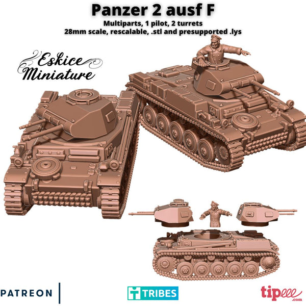 Panzer II ausf F avec pilote