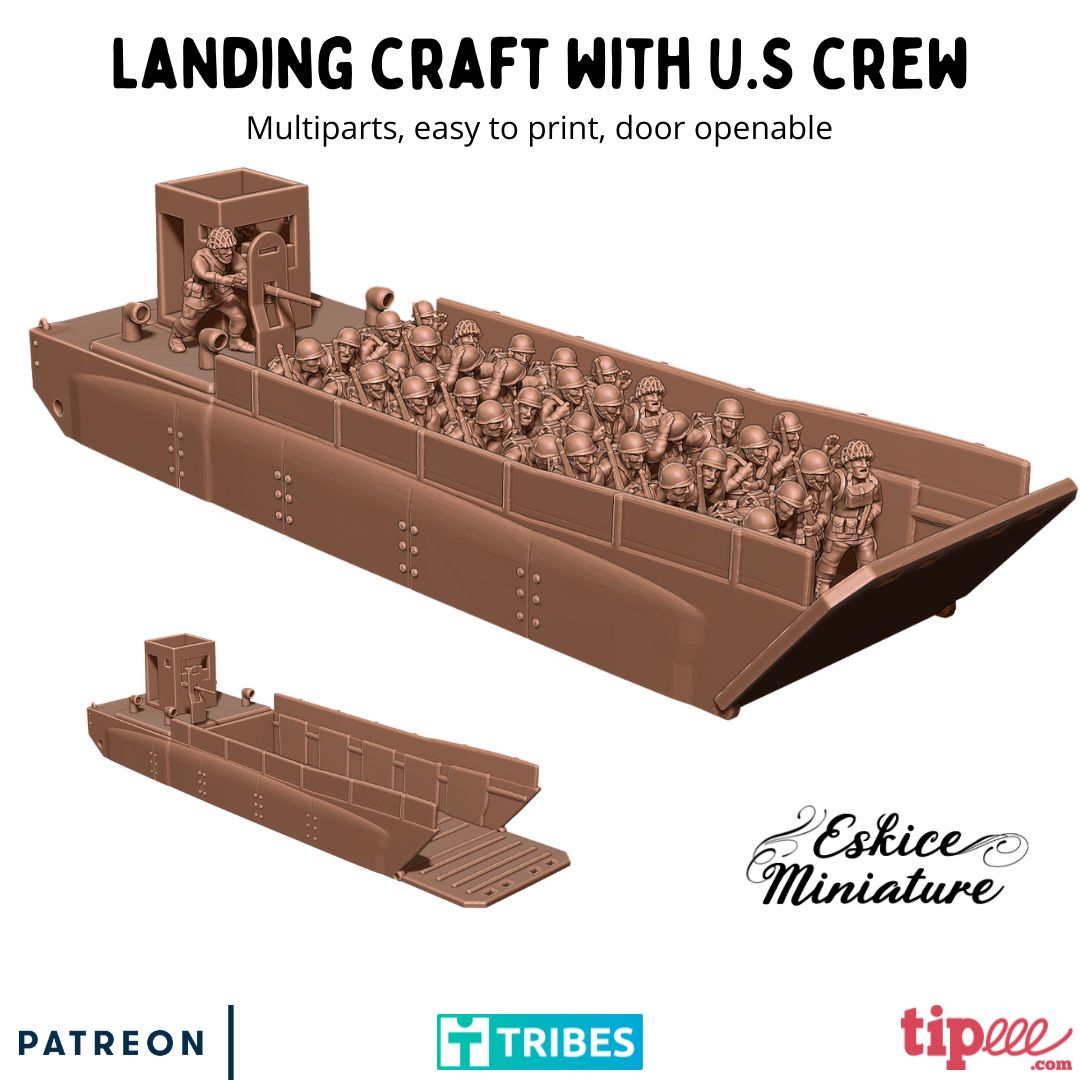 Jouet Ancien – Barge De Débarquement 1944, Militaire USA, Seconde Guerre Mondiale