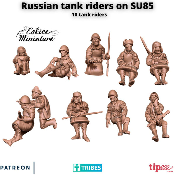 Soldats Russes chevaucheurs de chars x10