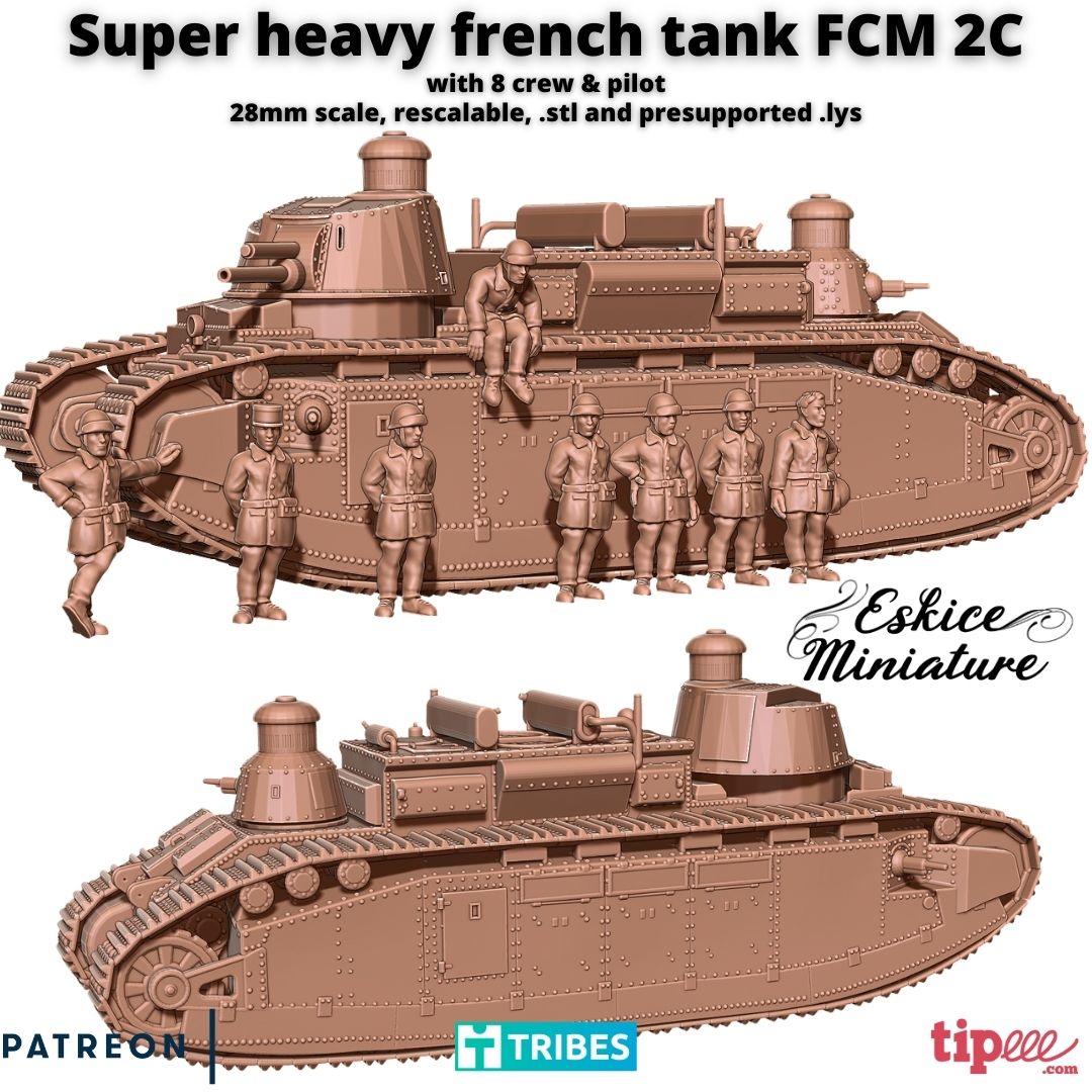 FCM 2C char super lourd – Eskice Miniature