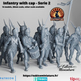 Infanterie avec casquette en marche série 2 (x14)