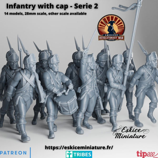 Infanterie avec casquette en marche série 2 (x14)