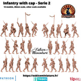 Infanterie avec casquette en marche série 2 (x14)
