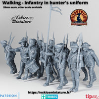 Infanterie en veste de chasseurs en marche (x13)
