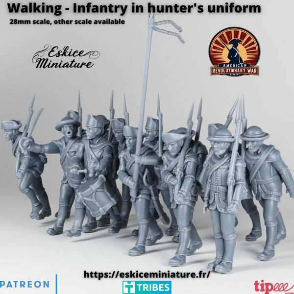 Infanterie en veste de chasseurs en marche (x13)