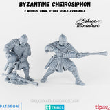 Byzantine Cheirosiphon - two miniature models