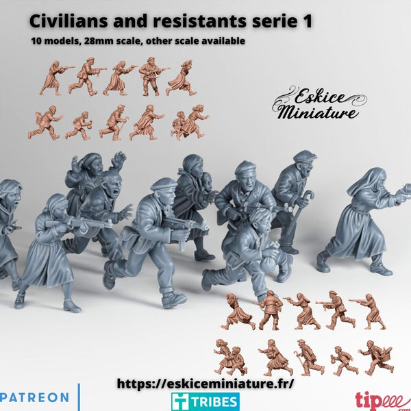 Civils et résistants serie 1 (x10)