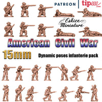 Guerre de Sécession Américaine PACK 3D COMPLET 15mm pour EHB