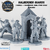 Gardes Hallebardiers (x5 + guérite)