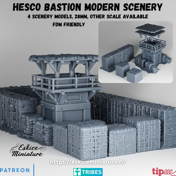 Bastion Hesco avec tour et murs