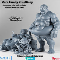 Famille Orcs à la plage (3 figurines)