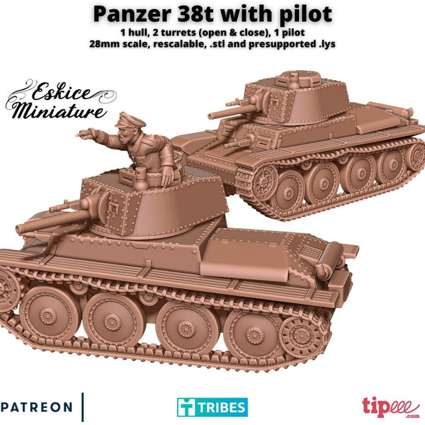 Panzer 38t avec pilote