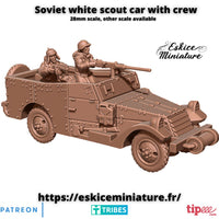 White Scout car avec équipage