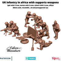 Armes de soutiens d'infanterie Anglais en Afrique