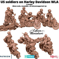 Soldats US sur Harley Davidson WLA
