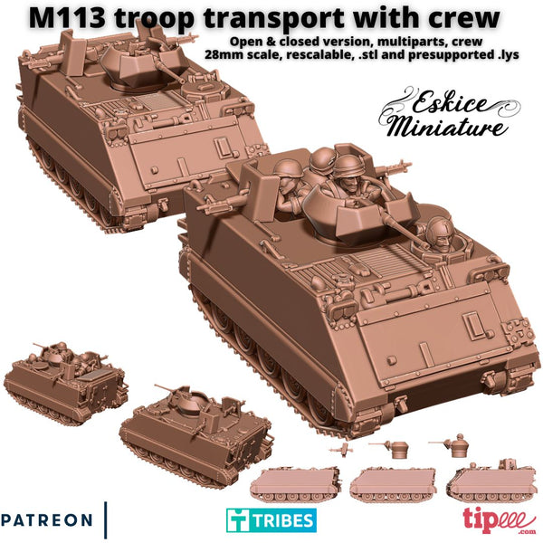 M113 transport de troupe avec équipage