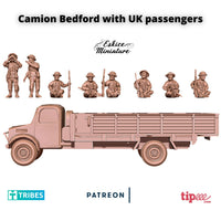 Camion Bedford et passagers Anglais