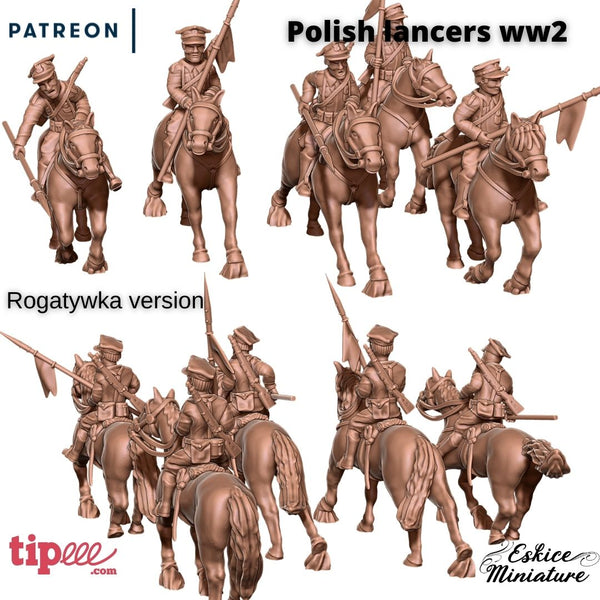 Lanciers à cheval Polonais en Rogatywka