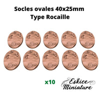 Socles ovales 40x25mm Rocaille (lot de 10)