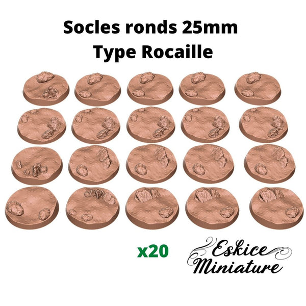 Socles ronds 25mm Rocaille (lot de 20)