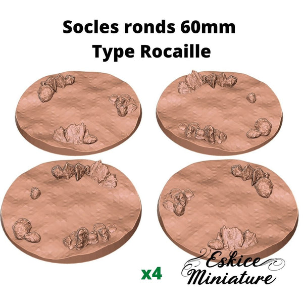 Socles ronds 60mm Rocaille (lot de 4)