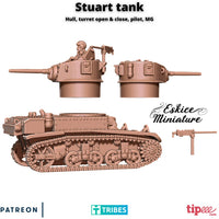 Stuart tank avec pilote