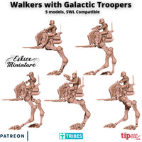 Marcheurs de combat avec Galactic troopers x5